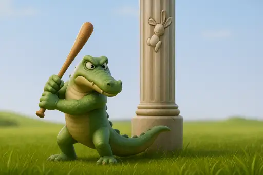 תנין מעיף עכבר - Crocodile Launches Mouse