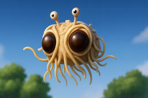 תמנוןפלצת עפה - Flying Spaghetti Monster